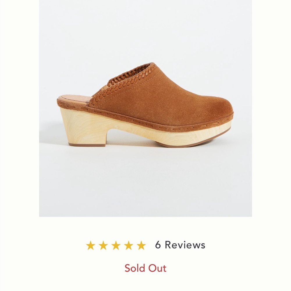 Frye Suede Heeled Clogs 7.5